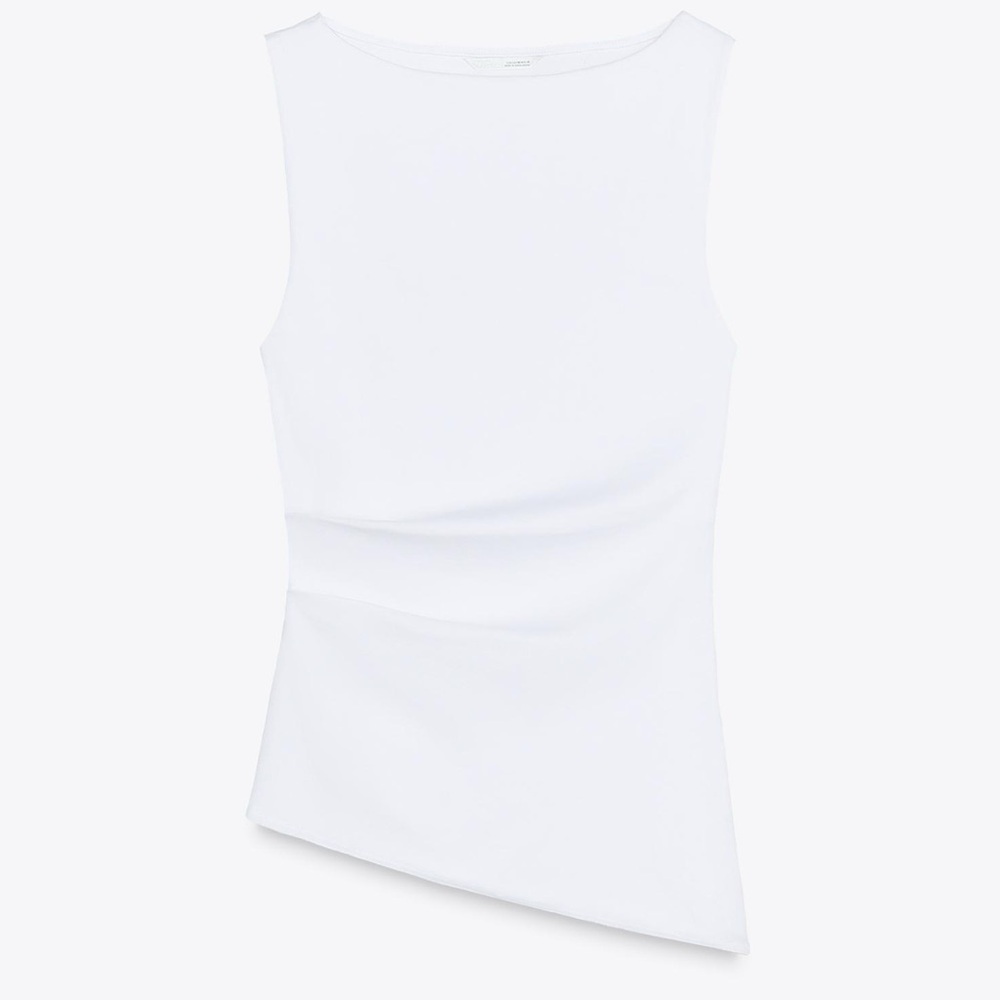 ASYMMETRICAL RUCHED T-SHIRT